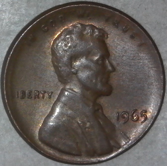 1965-P-Lincoln-Memorial-Cent-With-Broadstrike